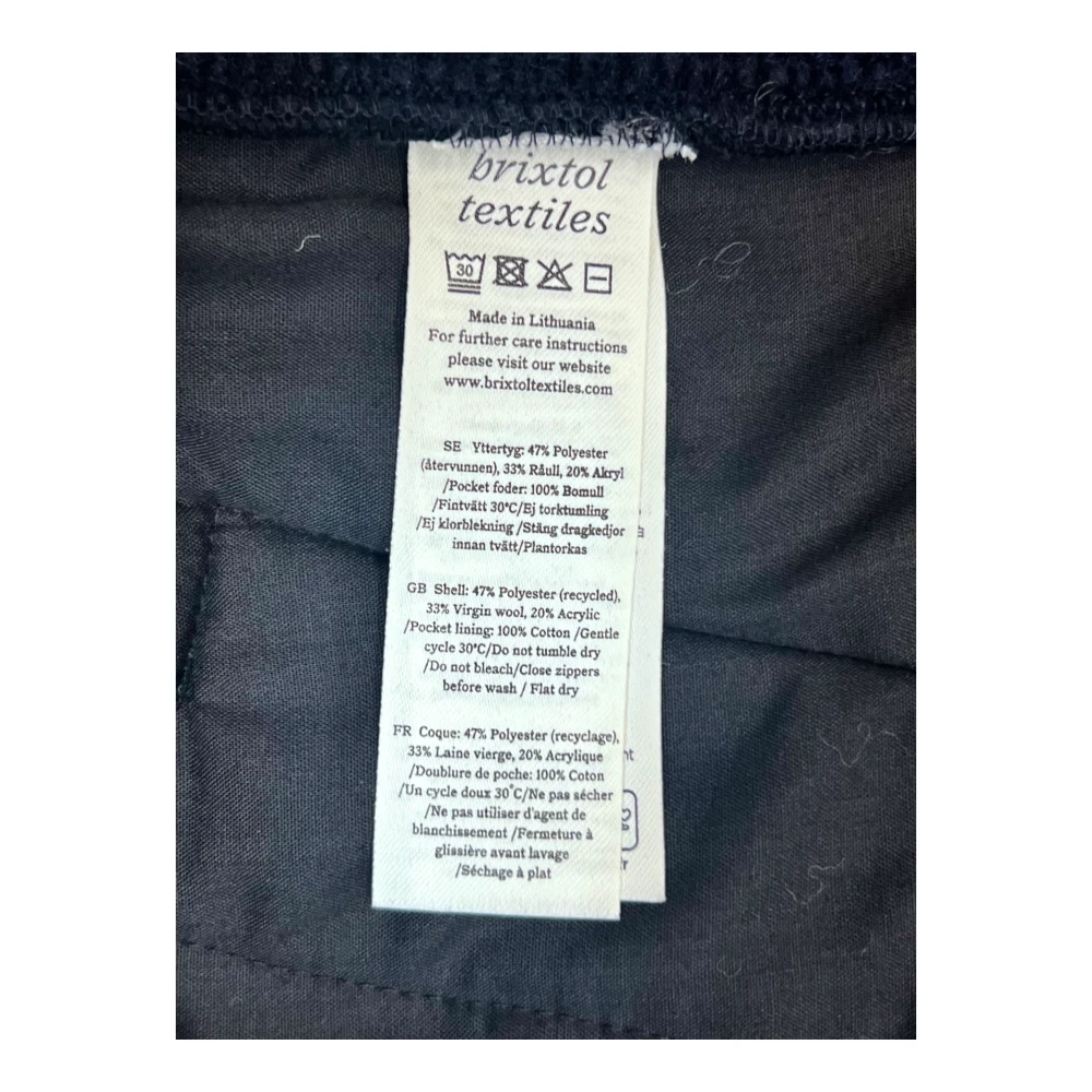 Brixtol Textiles Zwarte Gebreide Jas met 2-Weg Rits Blue Heren