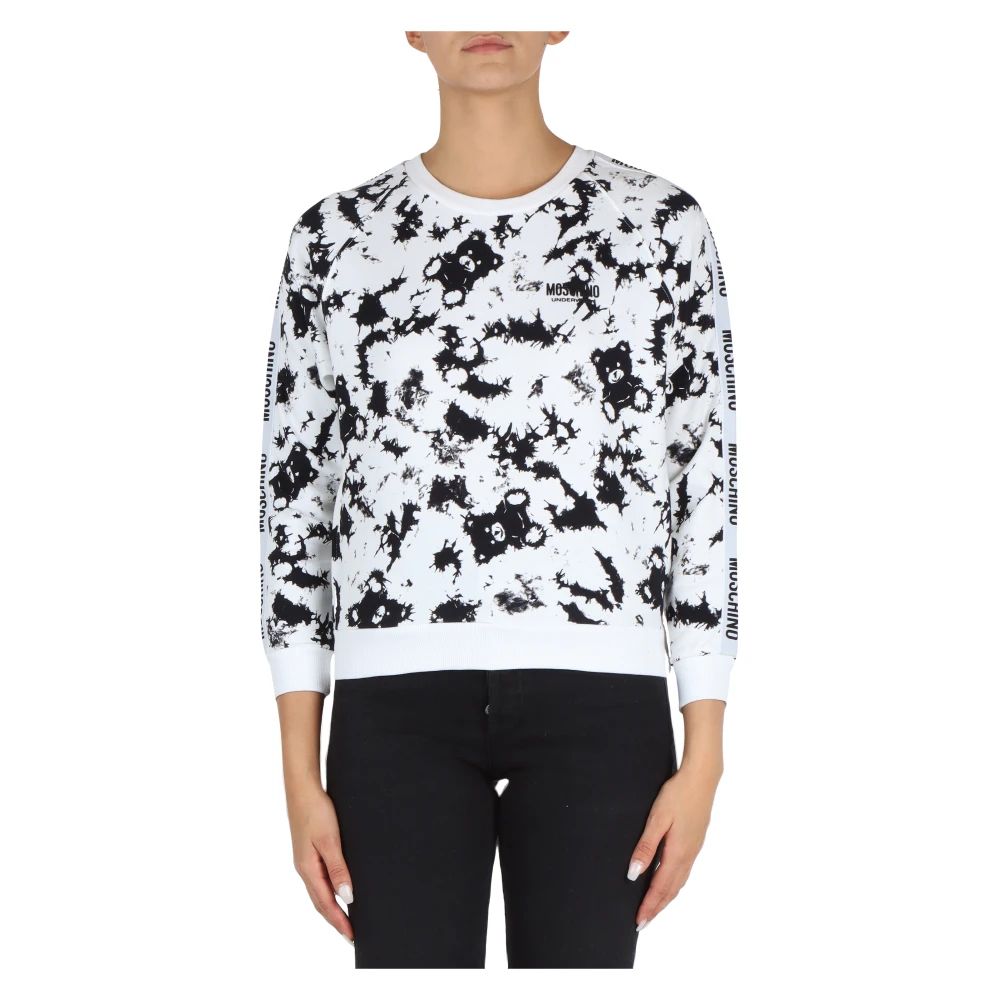 Moschino Katoenen Sweatshirt met Logo Print White Dames