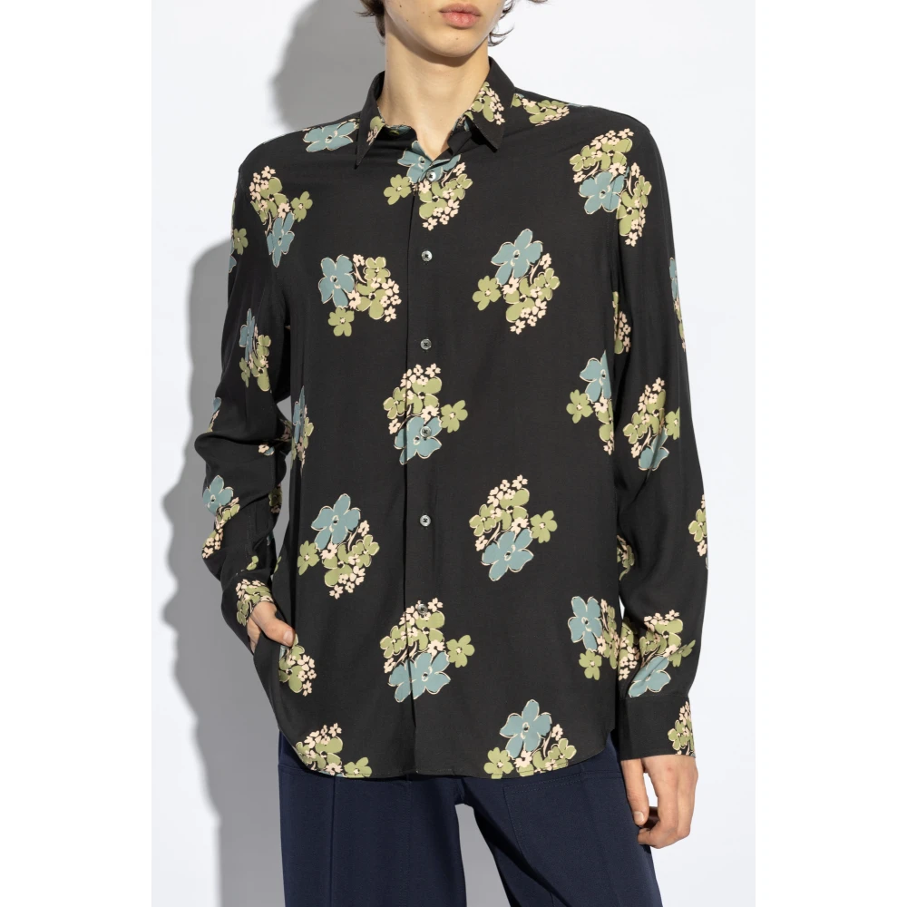 Paul Smith Overhemd met bloemenpatroon Blue Heren