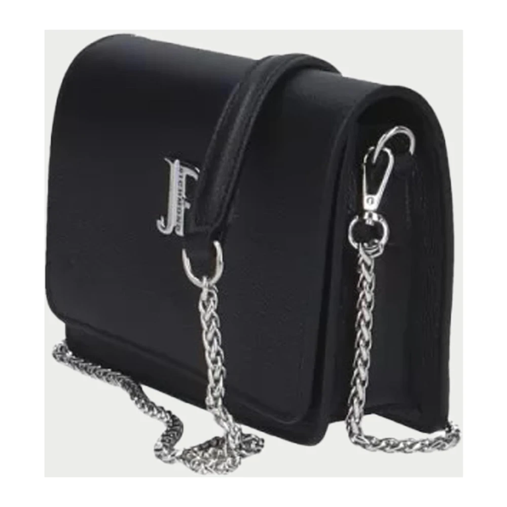 John Richmond Zwarte schoudertas met zilveren logo Black Dames