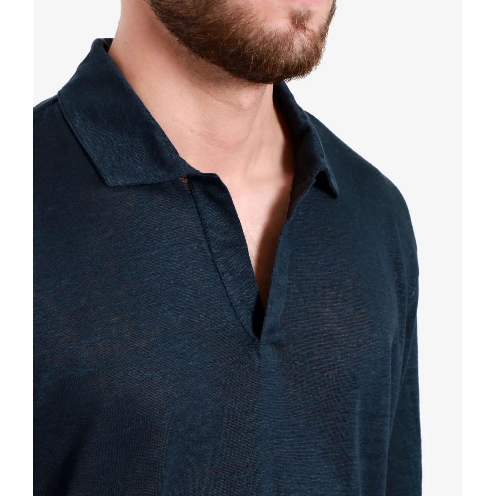 Gran Sasso V-neck Knitwear Blue Heren