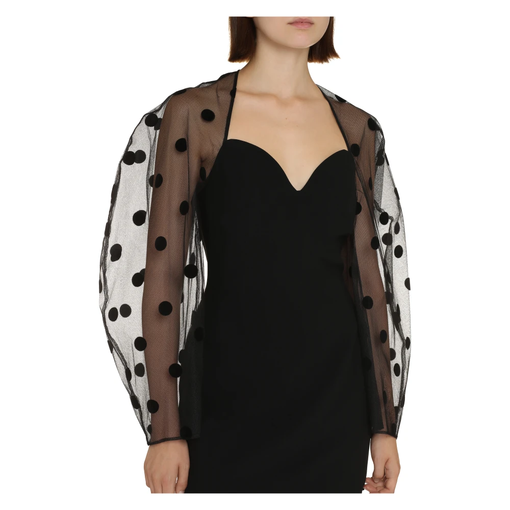Nina Ricci Gestippelde Pofmouw Jurk Black Dames
