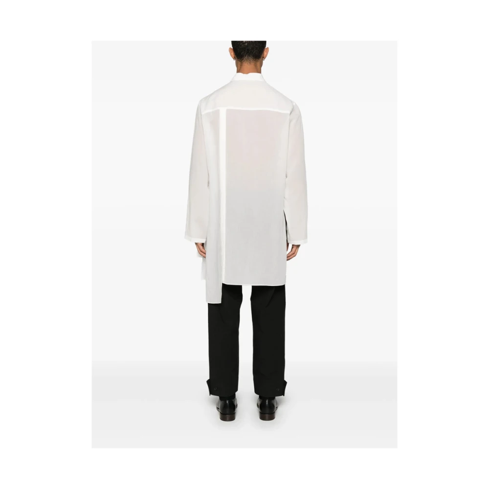 Yohji Yamamoto Witte Klassieke Kraag Lange Mouw Shirt White Heren