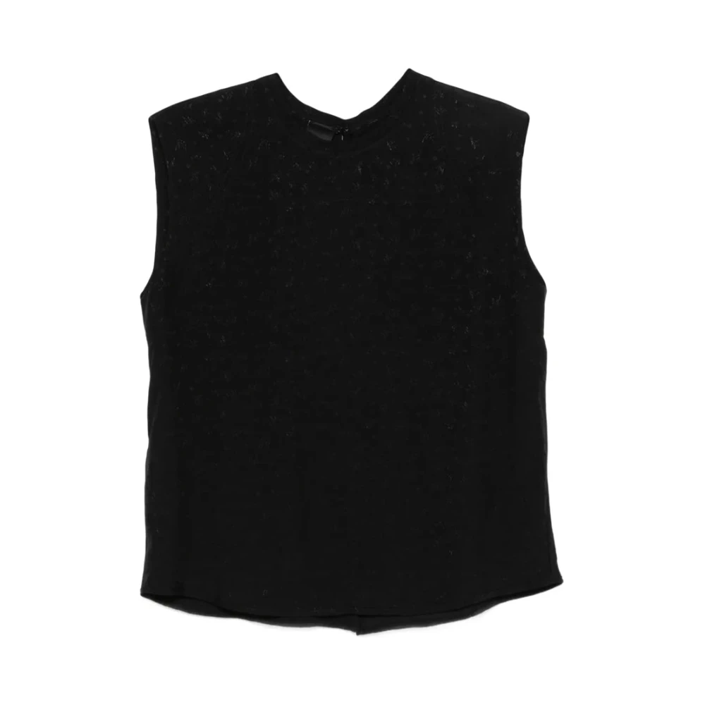 Pinko Women's Black Sleeveless Tops, L, Tofu Top