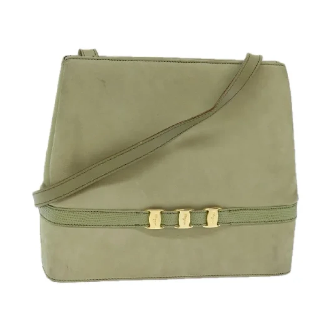 Salvatore Ferragamo Pre-owned Suede shoulder-bags Green Dames