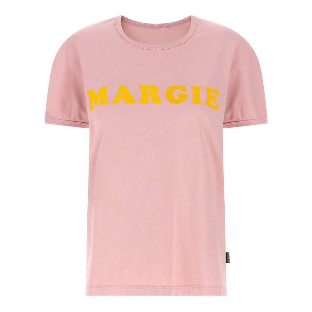 Mm6 Maison Margiela Women's Pink T-Shirts, M, Vintage Jersey T-Shirt