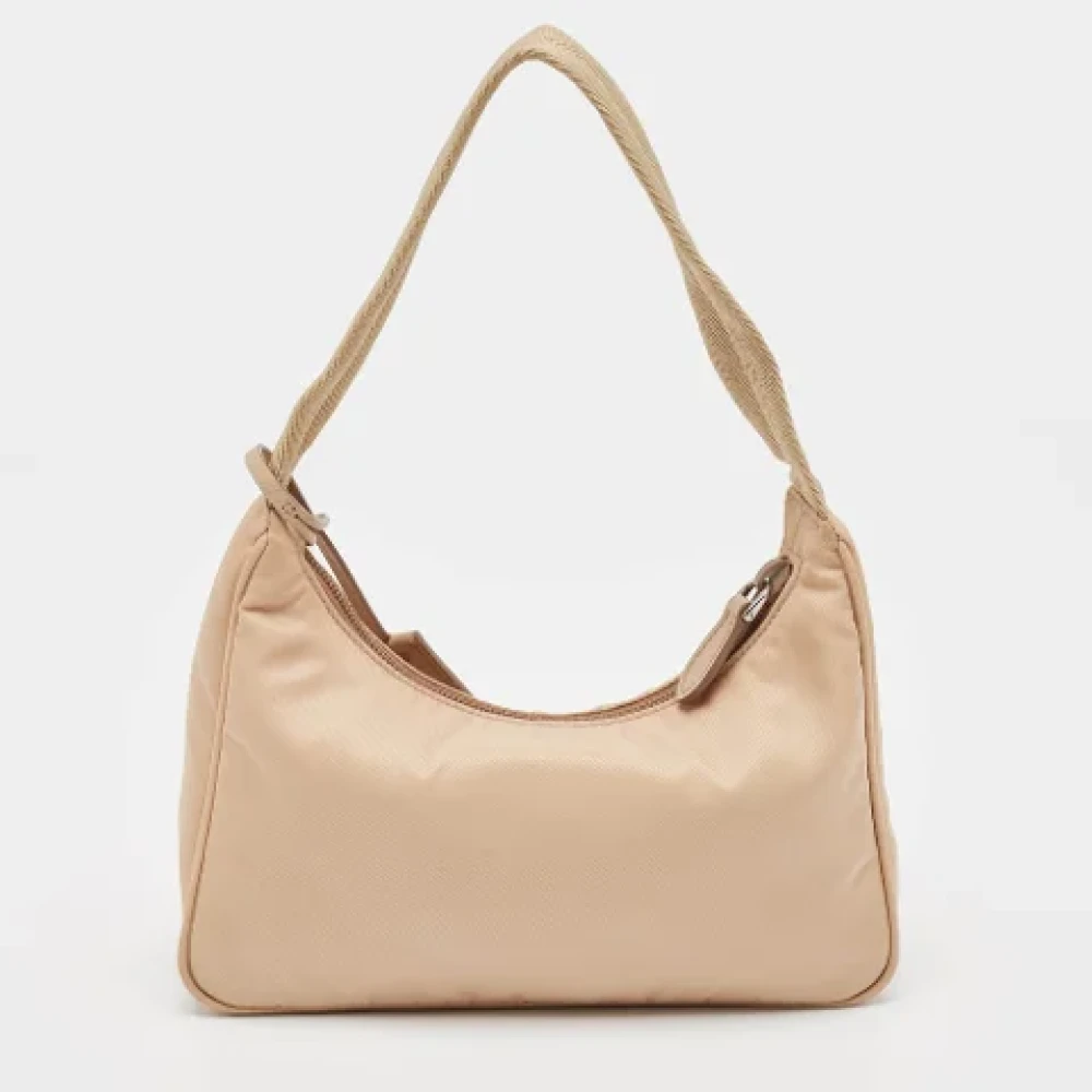 Prada Vintage Pre-owned Nylon prada-bags Beige Dames