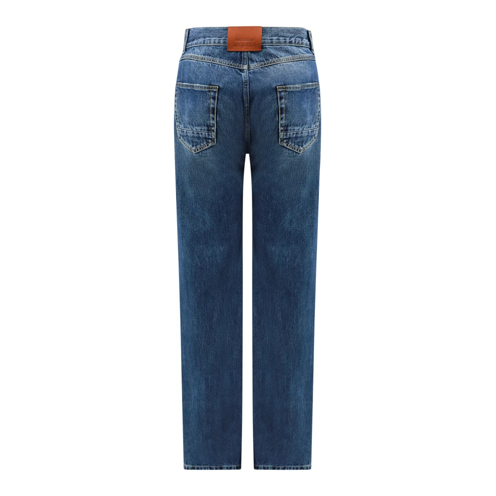alexander mcqueen Blauwe Jeans met Plooi Gemaakt in Italië Blue Heren