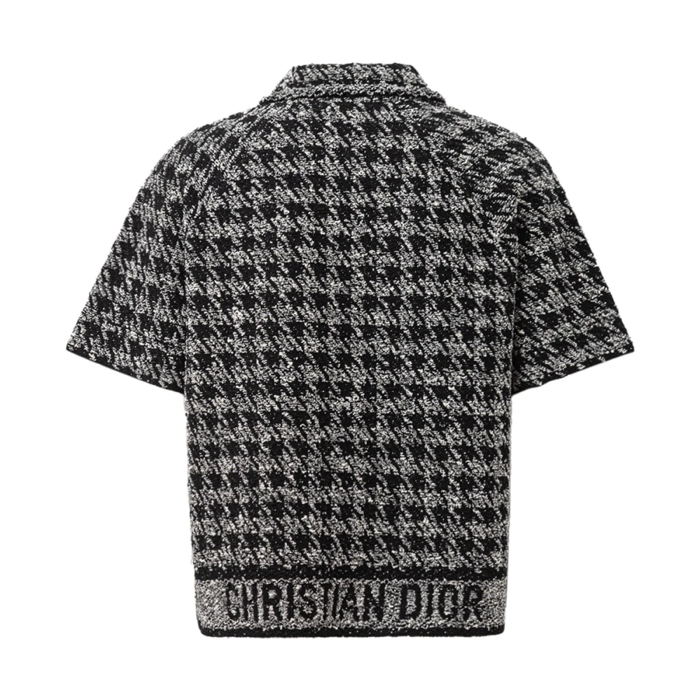 Dior Korte Mouw Pied-de-poule Jas Black Dames