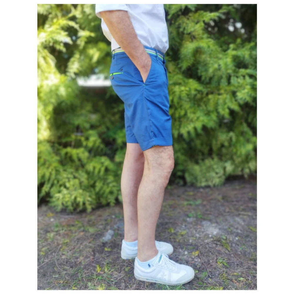 Mason's Stretch Chino Bermuda Shorts Blue Heren