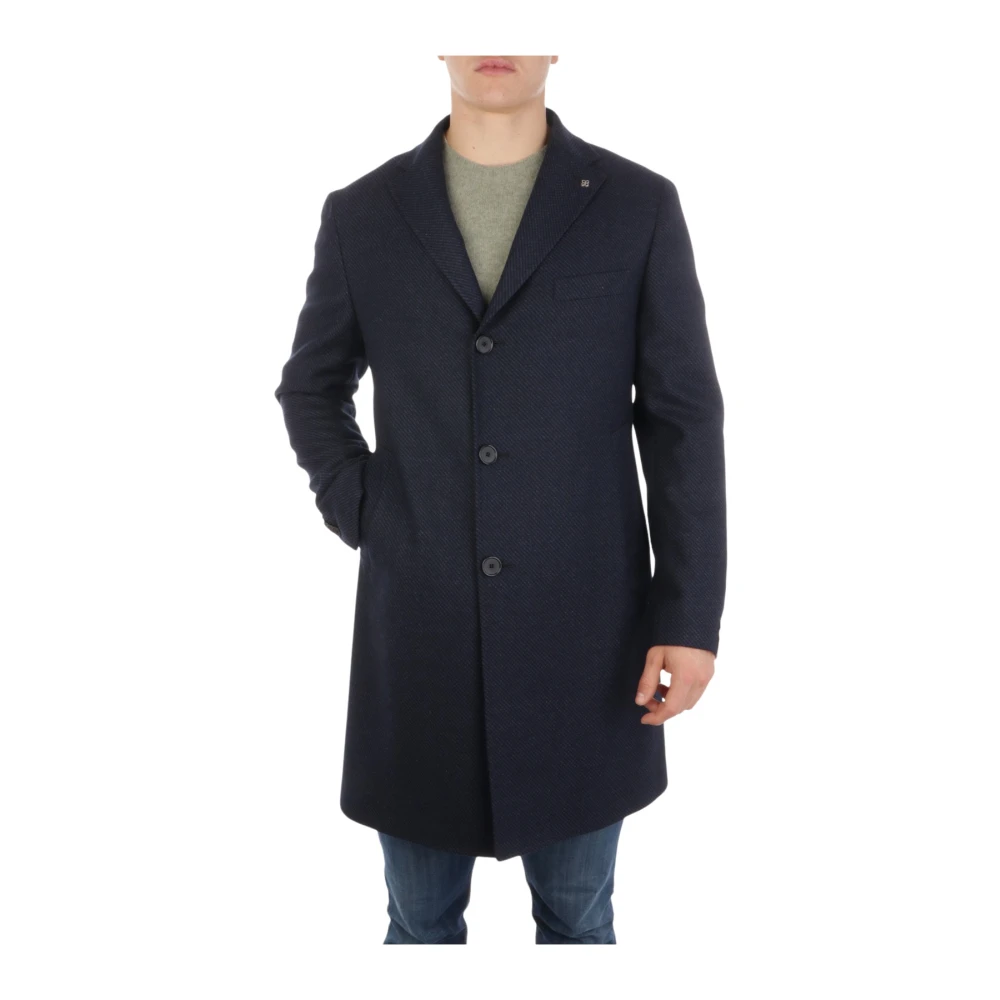 Tagliatore Eenvoudige Geknoopte Jas Blue Heren