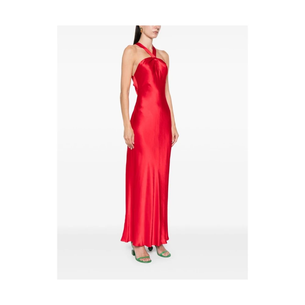 Rixo Rode Satijnen Halterjurk Red Dames
