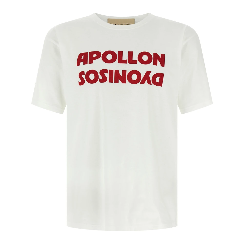 Valentino Garavani T-Shirts, Male, Xl, Cotton T-Shirt With Apollon/Dyonisos Print White