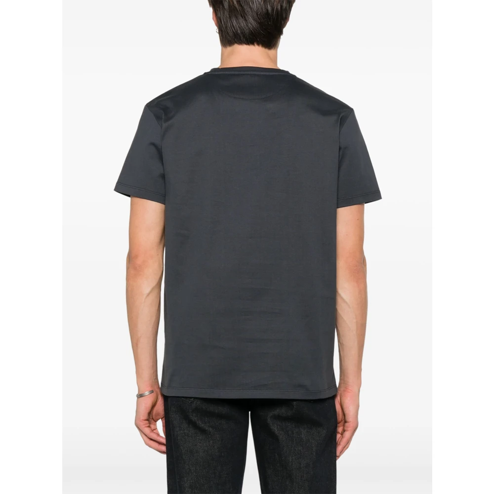 Fendi Geborduurd Crew Neck T-shirt Grijs Gray Heren