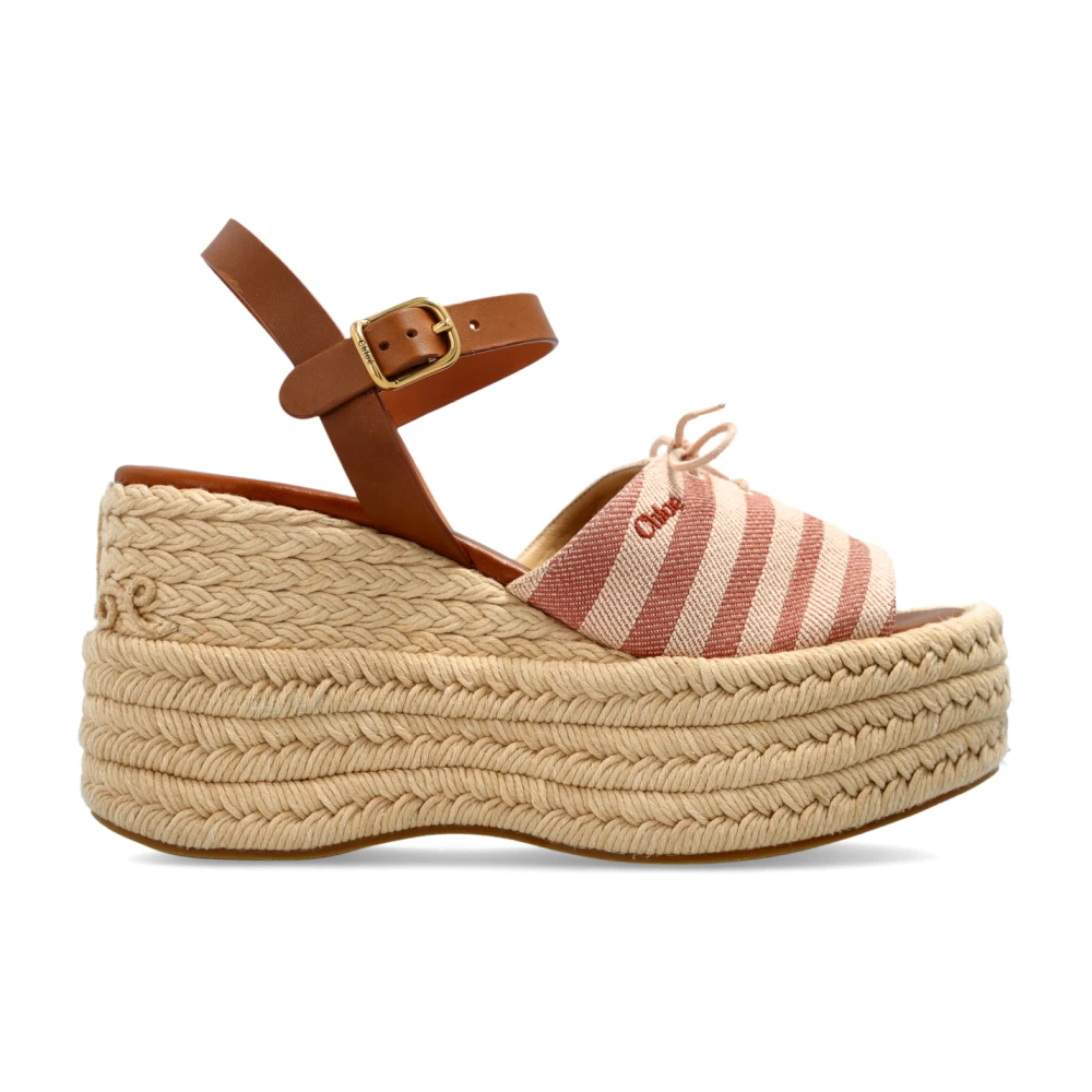 Chloé Pink Wedges, Female, 6 Uk, Isla Wedge Espadrille