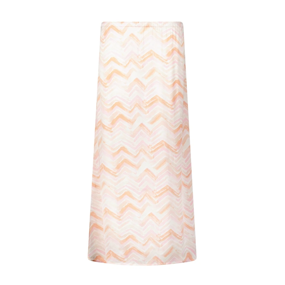 Hemisphere Zijden A-Lijn Zomer Midi Rok Pink Dames