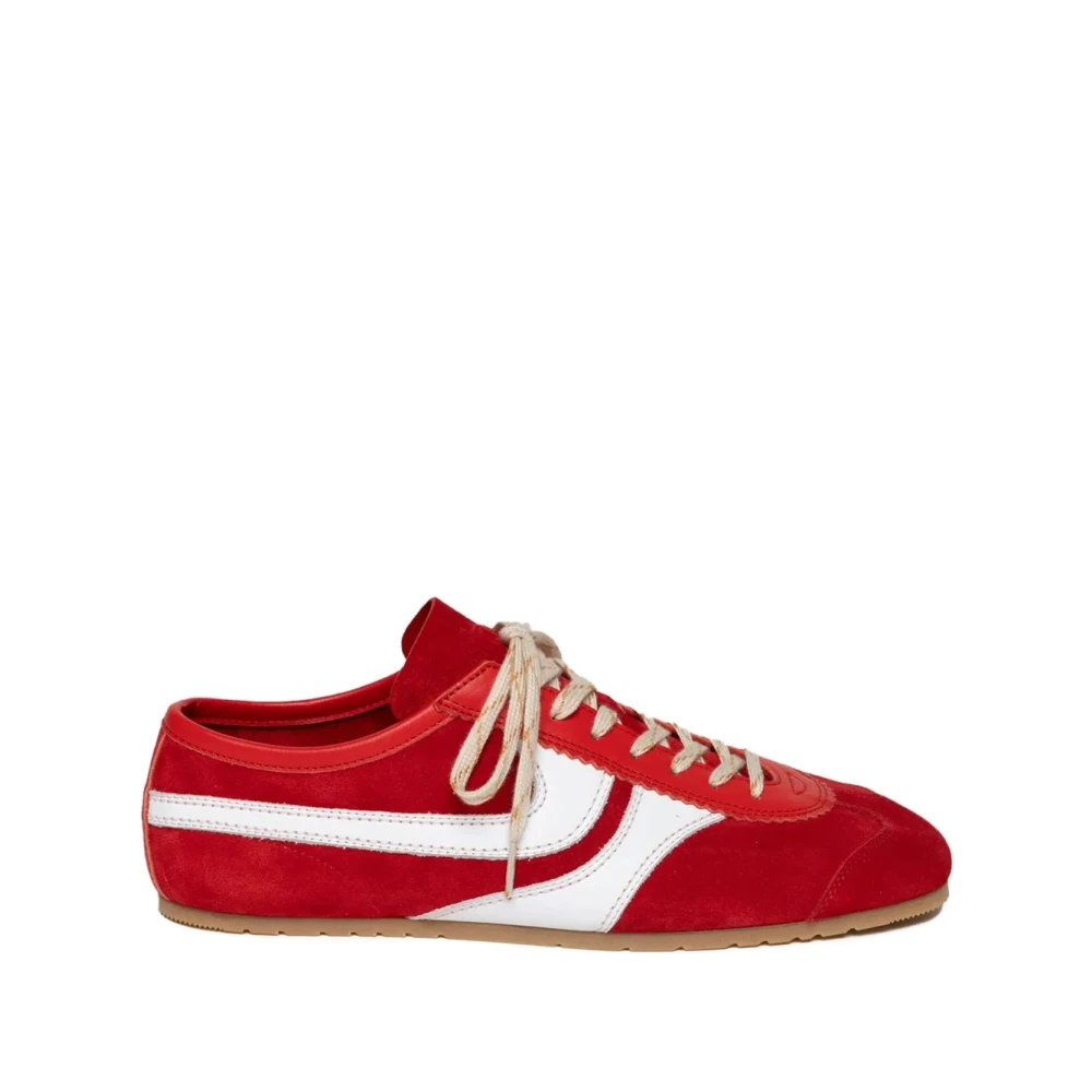 Dries Van Noten Sneakers 100% Camoscio Heren Schoenen Rood
