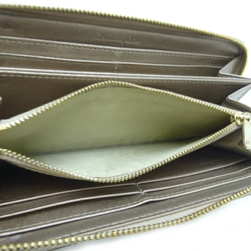 Dior Vintage Pre-owned Leather wallets Gray Dames