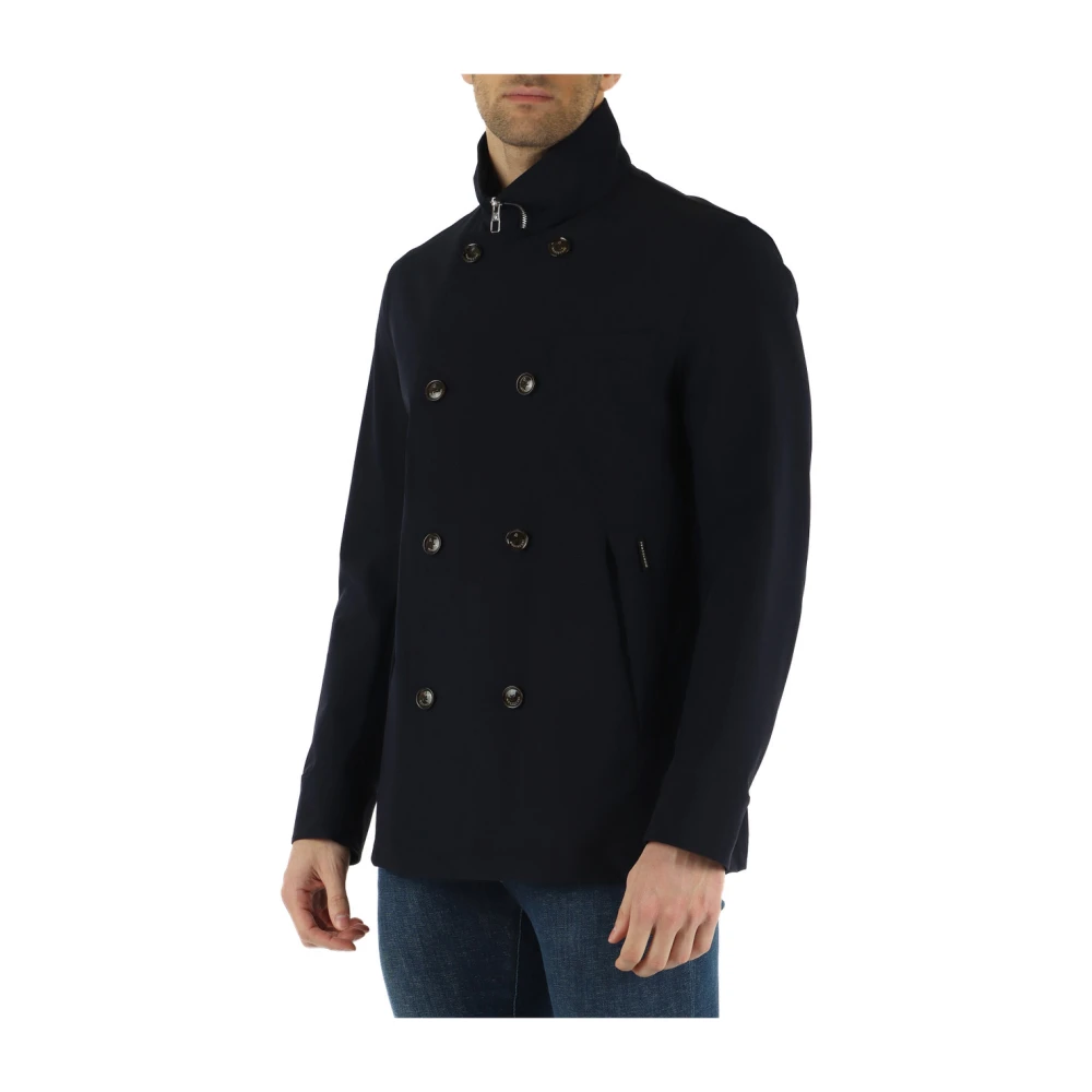 Montecore Stretch stof double-breasted lichtgewicht jas Blue Heren