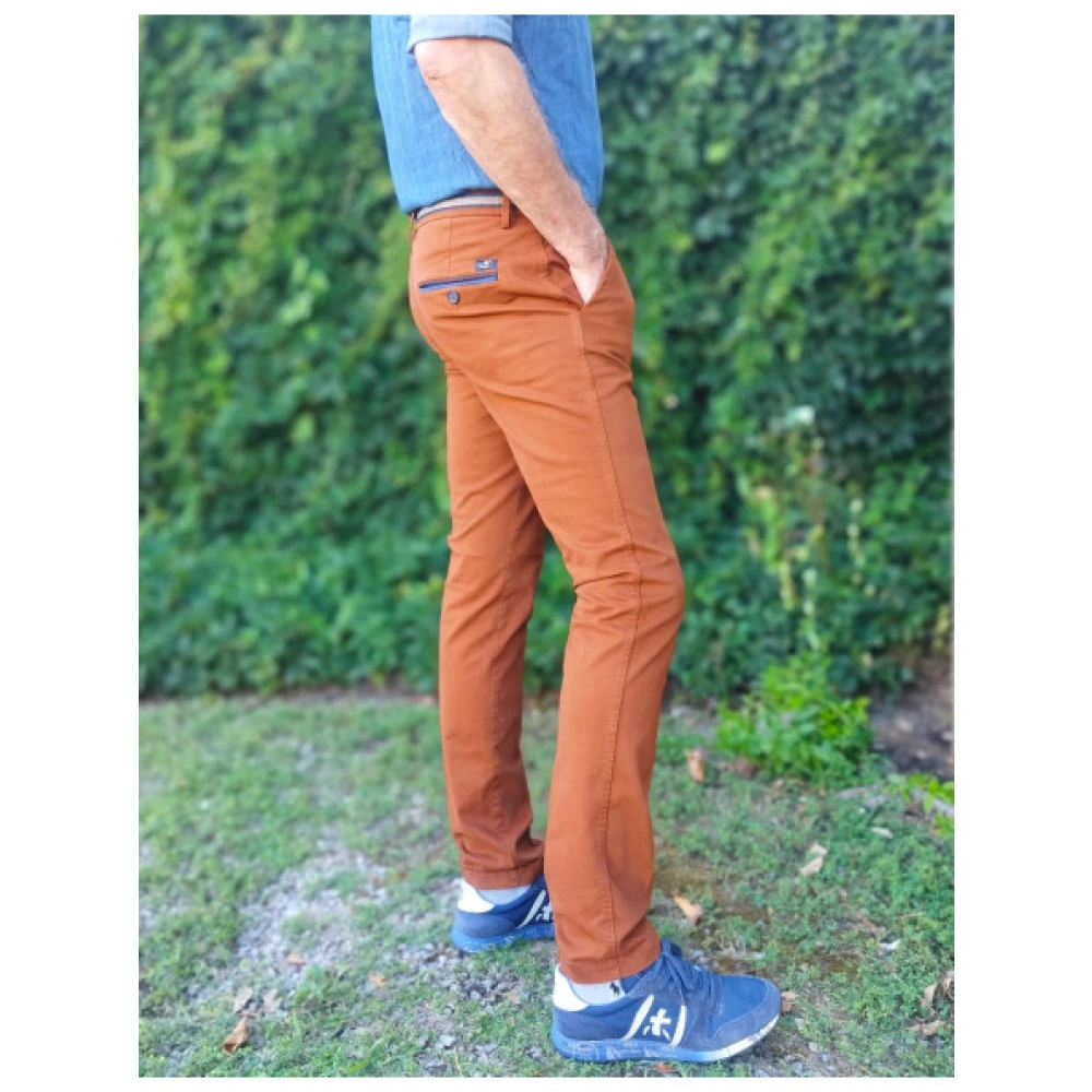 Mason's Slim Fit Chino Broek Brown Heren