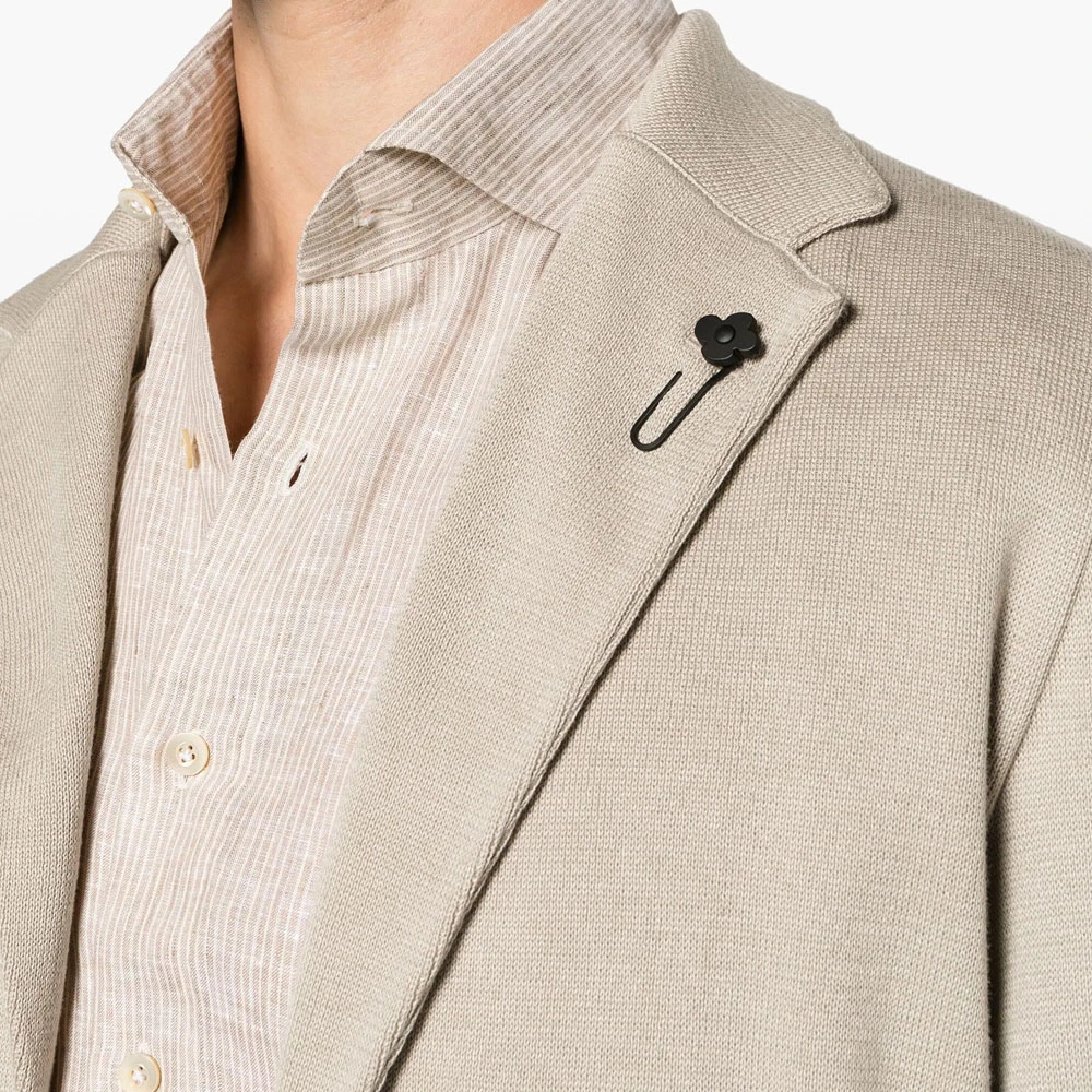 Lardini Gebreid colbert in beige Heren