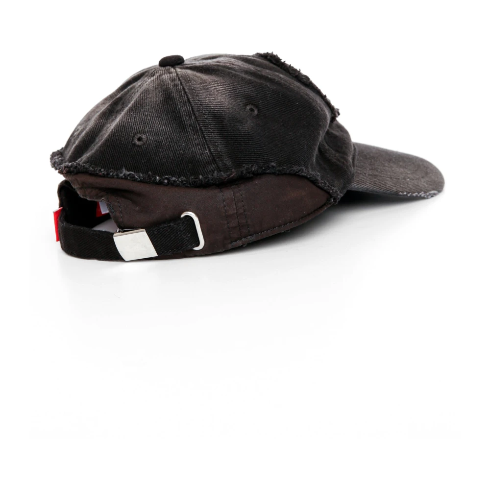 Diesel Vernietigde Canvas Baseball Cap Black Heren