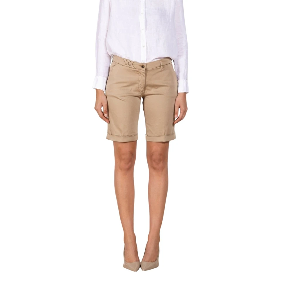 Mason's Kvinno Beige Shorts Dam, 3XS, Bomull, New York Chino Bermuda