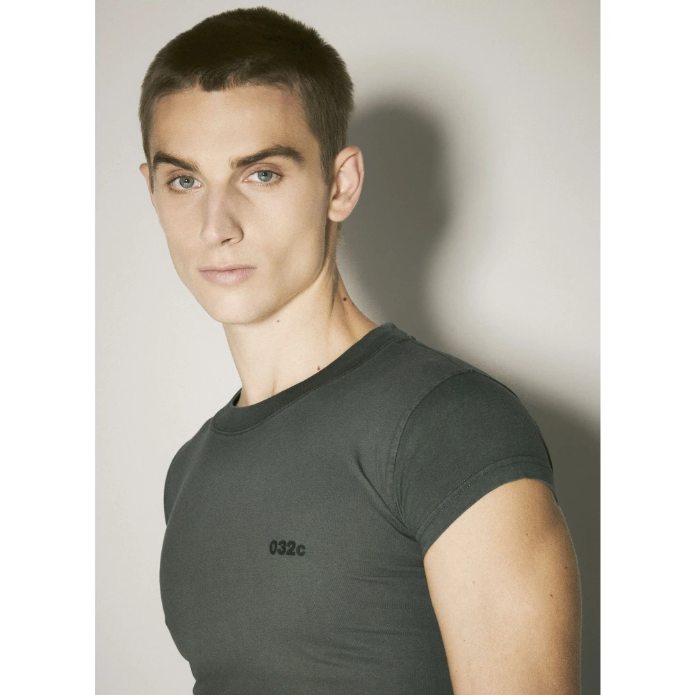 032c Katoenen Jersey Crewneck T-shirt met Logo Green Heren