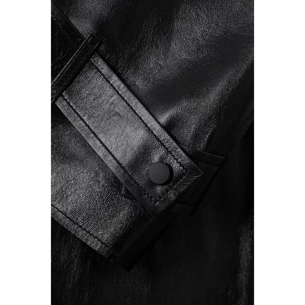 Mackage Leren Trench met Riem Black Dames