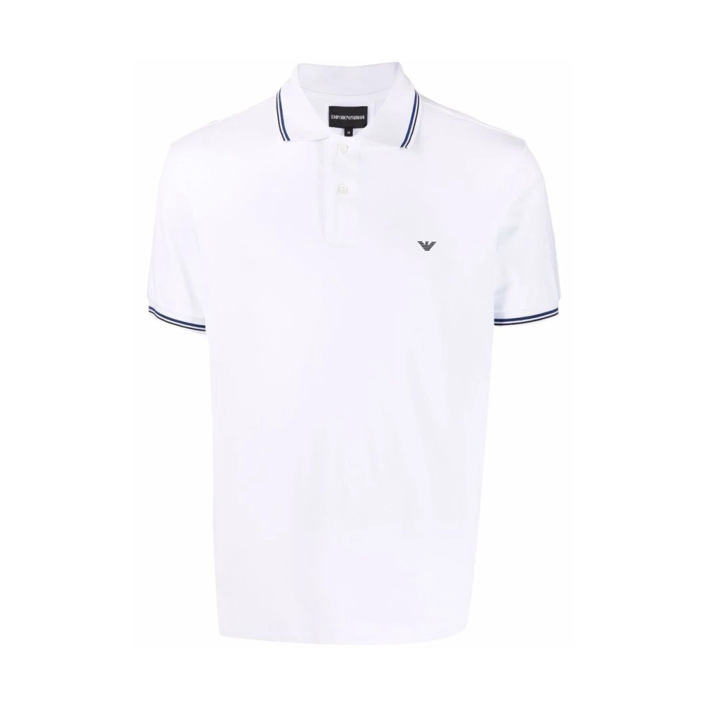 Emporio Armani Logo Print Polo Shirt White Heren