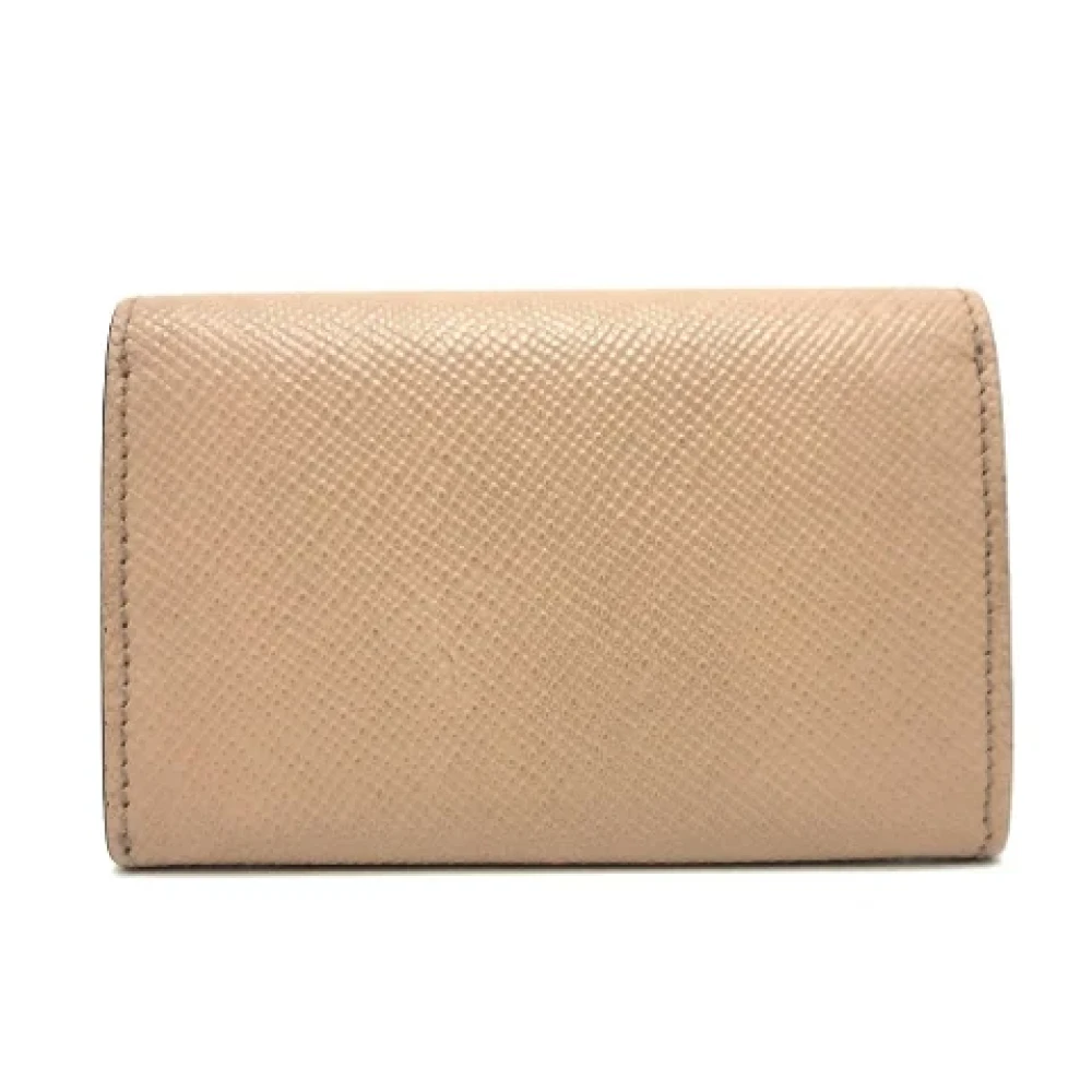 Prada Vintage Pre-owned Leather home-office Beige Dames