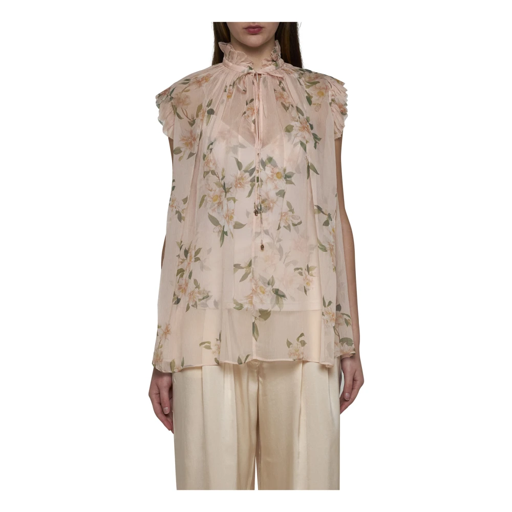 Zimmermann Gerimpelde Tank Top Pink Dames