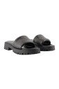black-leather-slip-on-sandals