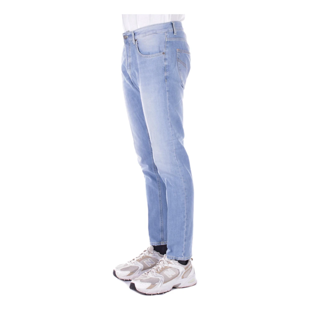 Dondup Blauwe Slim Fit Jeans met Logo Blue Heren