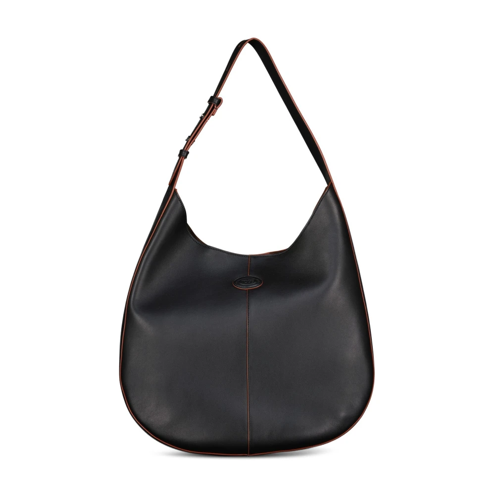 TOD'S Stijlvolle Hobo Tas met Brede Band Black Dames