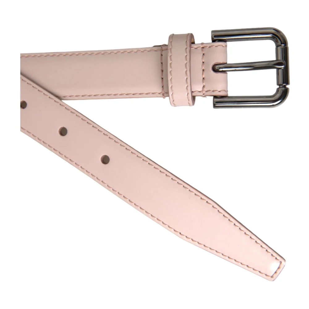 Dolce & Gabbana Lichtroze Leren Metalen Gesp Riem Pink Dames