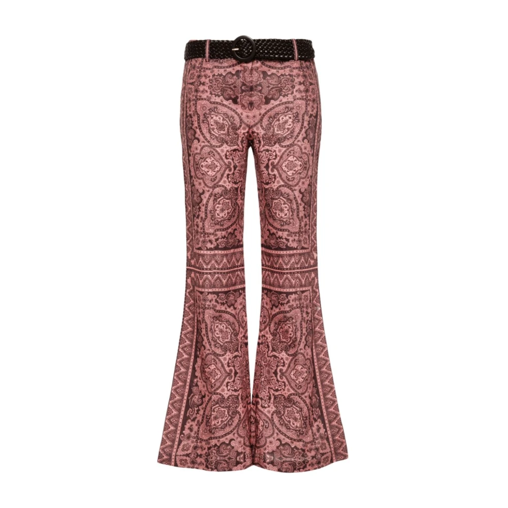 Zimmermann Flared Broek Ottie Stijl Pink Dames