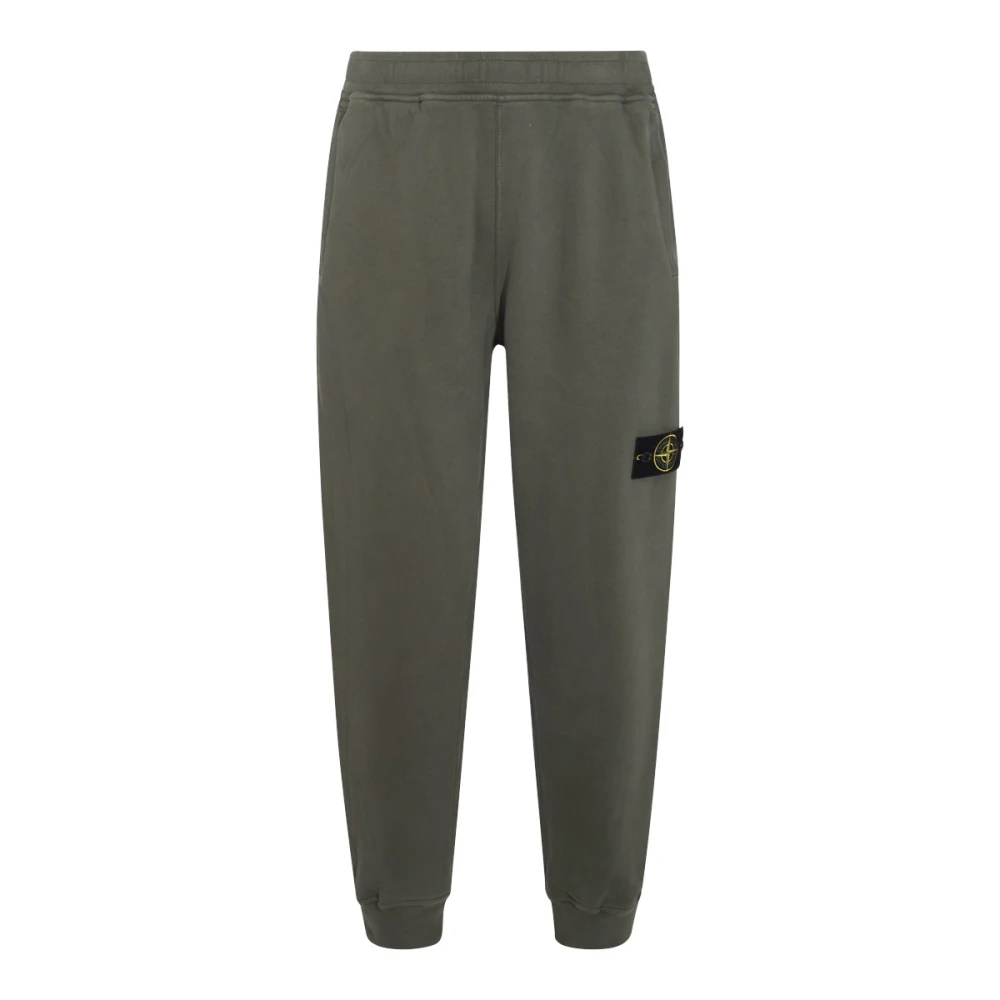 Stone Island Joggingbroek met geborsteld katoen fleece Green Heren
