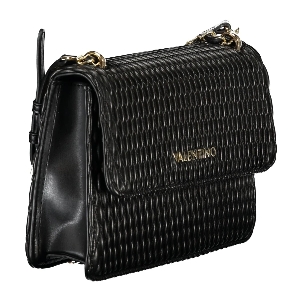 Valentino by Mario Valentino Zwarte Crossbody Kettingtas met Rits Black Dames