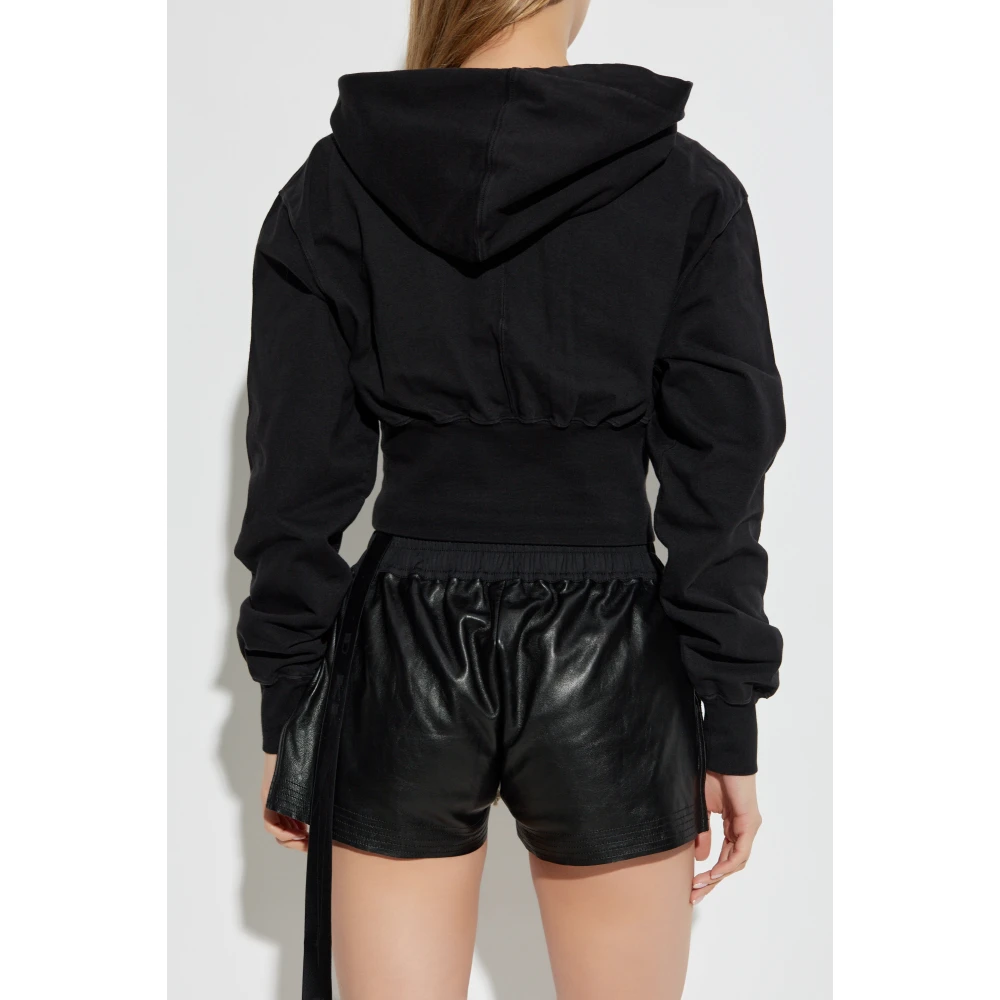 Rick Owens Korte hoodie Black Dames