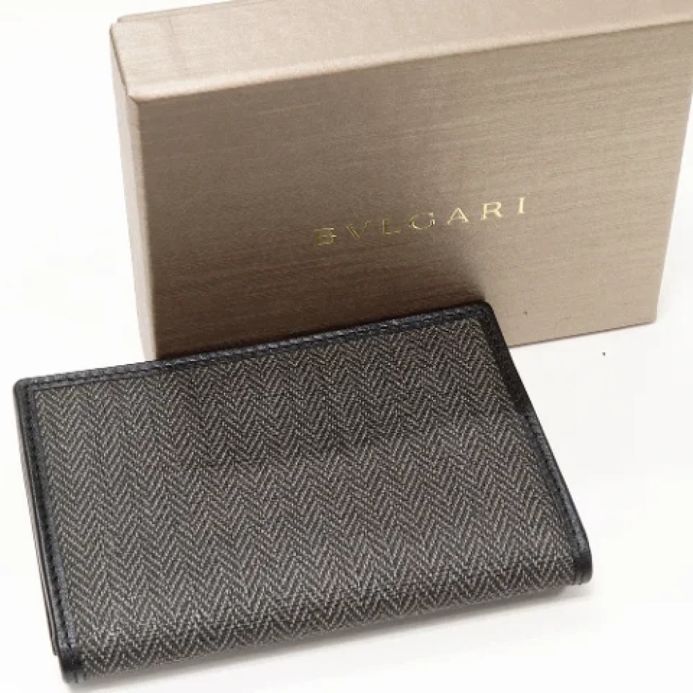 Bvlgari Vintage Pre-owned Canvas wallets Black Dames