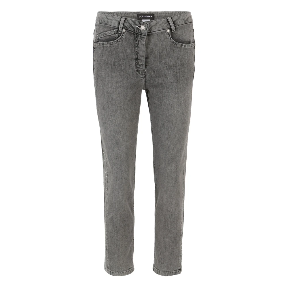 Doris S Slim-Fit Grijze Jeans met Strass Gray Dames
