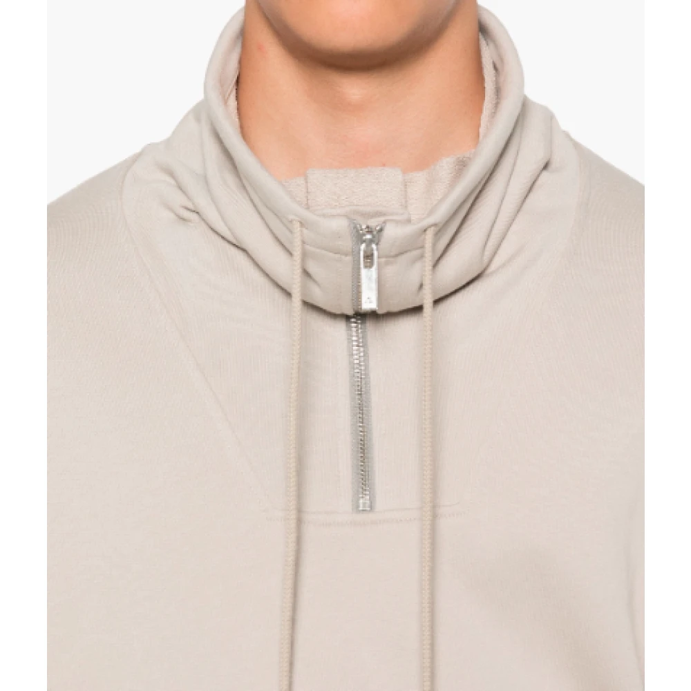 Helmut Lang Steen Funnel Hals Sweater Beige Heren