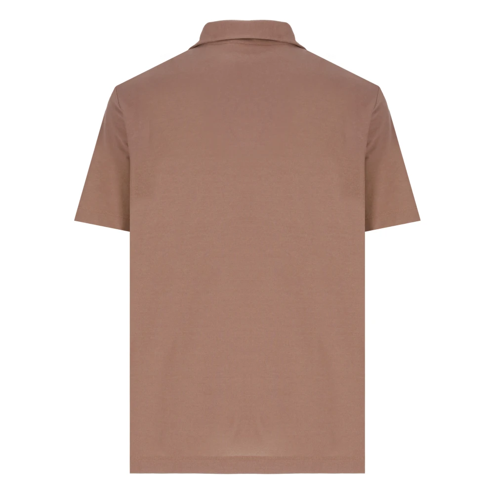 Zanone Bruine Katoenen Poloshirt met Kraag Brown Heren