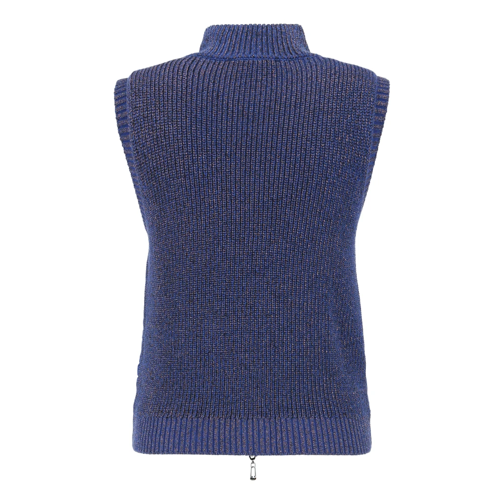 Betty Barclay Gebreid vest met rits Blue Dames