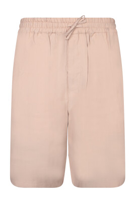 neutral-beige-elastisk-talje-bermuda-shorts