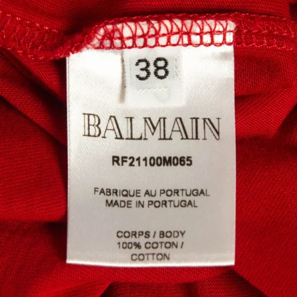 Balmain Pre-owned Cotton tops Red Dames