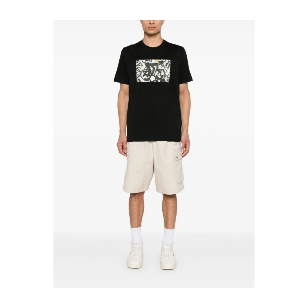 Paul Smith B&W Bike Print Crew Neck T-shirt Black Heren