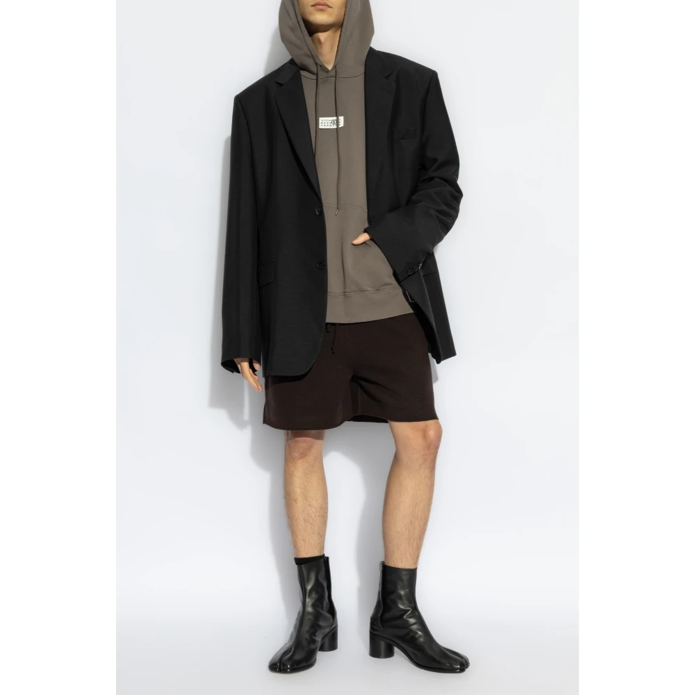 Maison Margiela Wollen blazer met open revers Black Heren