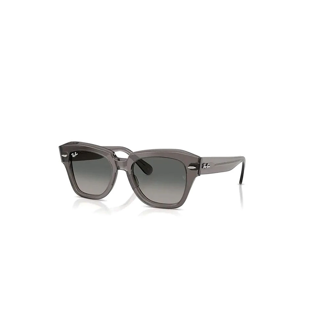 Ray - Ban Unisex Grey Ray - Ban Rb2186 State Street 136971 Sunglasses Acetate Squared Normal Shaded - Image 4